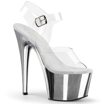 Platform High Heels ADORE-708 - White / Silver