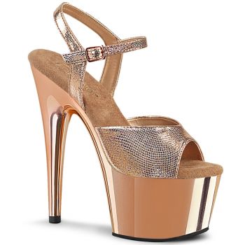 Platform High Heels ADORE-709 - Rose Gold Texture