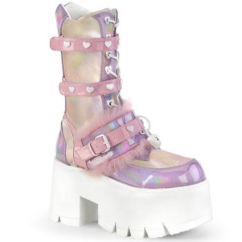 Gothic Boots  ASHES-120 - Patent/Baby Pink