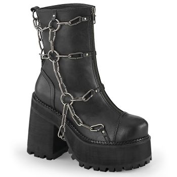 Gothic Ankle Boots ASSAULT-66 - Schwarz