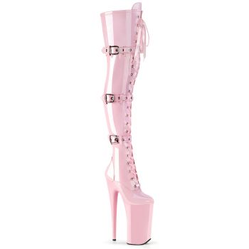 Extreme Plateau Heels BEYOND-3028 - Patent Baby Pink