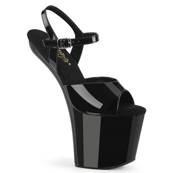 Heelless Platform Sandal CRAZE-809 - Patent Black