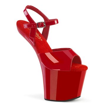 Heelless Platform Sandal CRAZE-809 - Patent Red