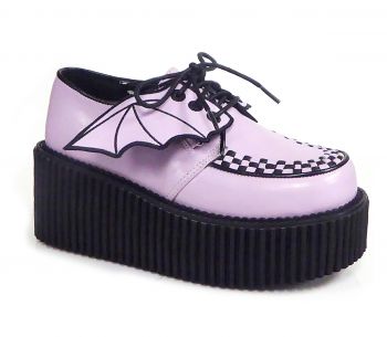 Platform Low Shoes CREEPER-205 - Faux Leather Lavender