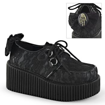 Platform Low Shoes CREEPER-212 - Faux Leather Black