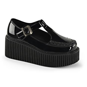 Platform Low Shoes CREEPER-214 - Patent Black