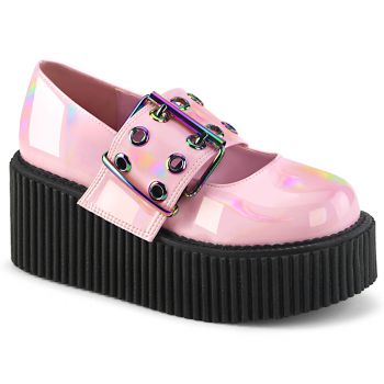 Platform Low Shoes CREEPER-230 - Patent Baby Pink