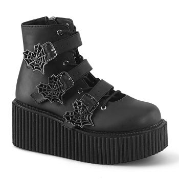 Ankle Boots CREEPER-260 - Faux Leather Black