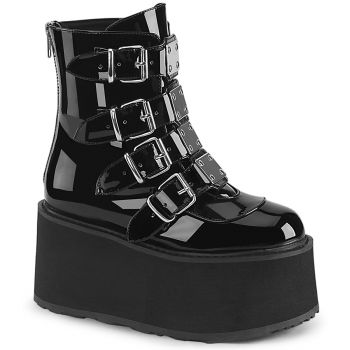 Platform Ankle Boots DAMNED-105 - Patent Black