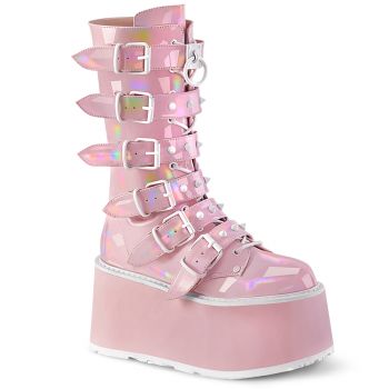 Platform Boots DAMNED-225 - Patent Baby Pink