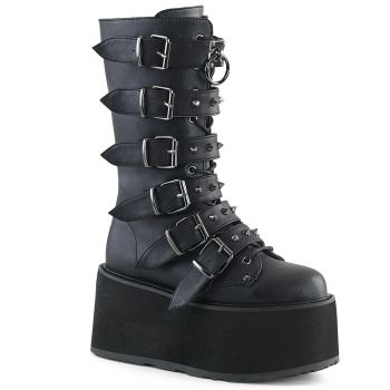 Platform Boots DAMNED-225 - Faux Leather Black