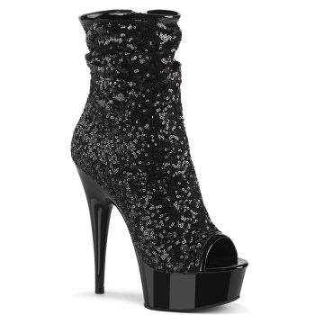 Sequin Ankle Boots DELIGHT-1008SQ - Black