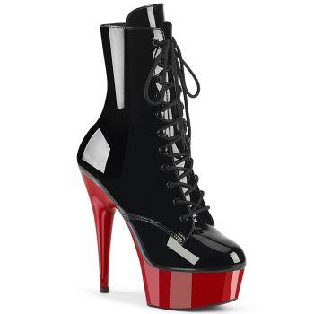 Platform Ankle Boots DELIGHT-1020 - Patent Black/Red