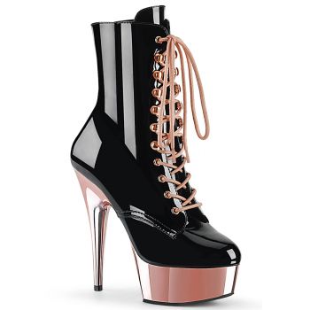 Platform Ankle Boots DELIGHT-1020 - Black/Rose Gold