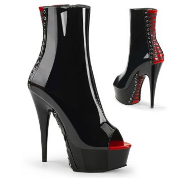 Platform Ankle Boots DELIGHT-1025 - Patent Black