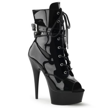 Platform ankle boots DELIGHT-1033 - Patent Black