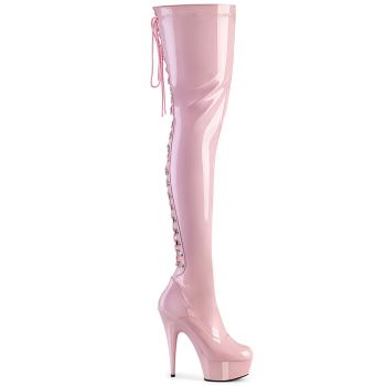 Overknee Boots DELIGHT-3063 - Patent Baby Pink