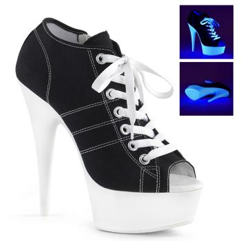 Canvas High Heel Sneakers DELIGHT-600SK-01 - Black