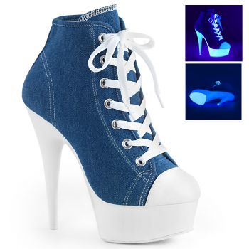 Canvas High Heel Sneakers DELIGHT-600SK-02 - Blue