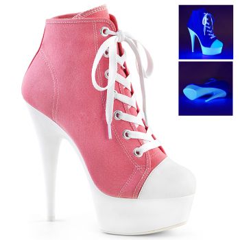 Canvas High Heel Sneakers DELIGHT-600SK-02 - Pink