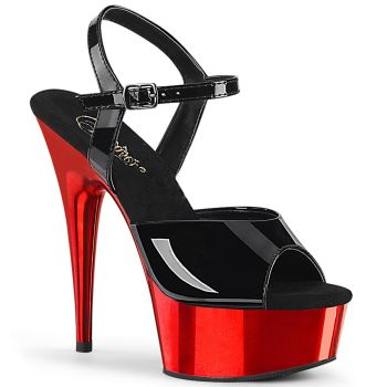 Platform High-Heeled Sandal DELIGHT-609 - Black/Red Chrome
