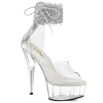 Platform High Heels DELIGHT-624RS-02 - White/Clear