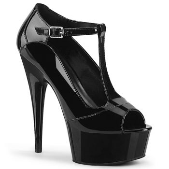 Platform Peep Toe Sandal DELIGHT-649 - Patent Black