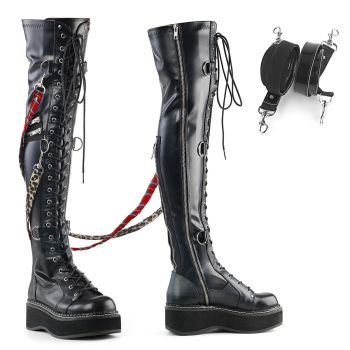 Gothic Platform Boots EMILY-377 - Faux Leather Black
