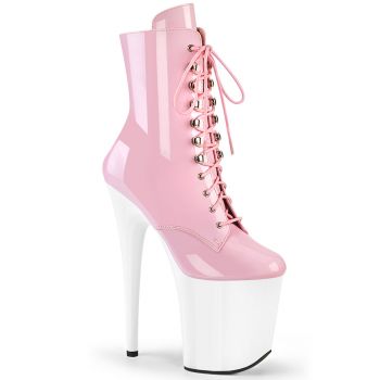 Platform Ankle Boots FLAMINGO-1020 - Baby Pink/White