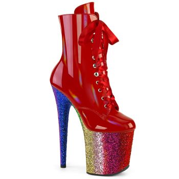 Platform Ankle Boots FLAMINGO-1020HG - Patent Red