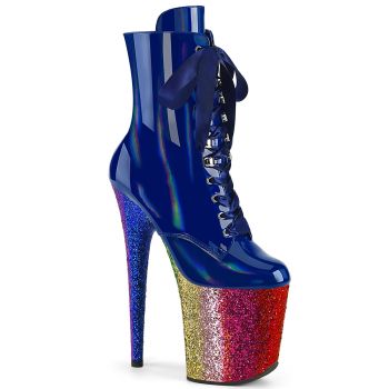Platform Ankle Boots FLAMINGO-1020HG - Patent Royal Blue