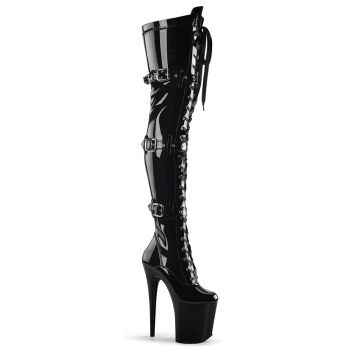 Extreme Platform Heels FLAMINGO-3028 - Patent Black