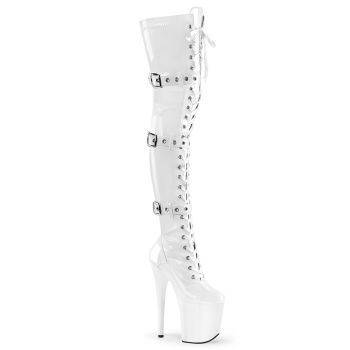 Extreme Platform Heels FLAMINGO-3028 - Patent White