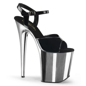 Extreme Platform Heels FLAMINGO-809 - Black/Silver