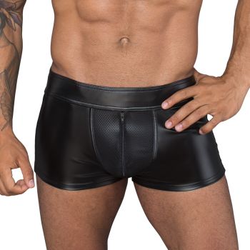 Wet Look Boxer Shorts H058 - Black*