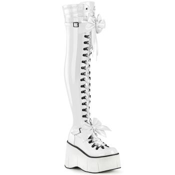 Gothic Platform Boots KERA-303 - Patent White