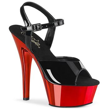 Platform High Heels KISS-209 - Black/Chrome Red