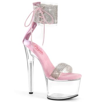 Extreme Platform Heels PASSION-727RS - Clear/Baby Pink