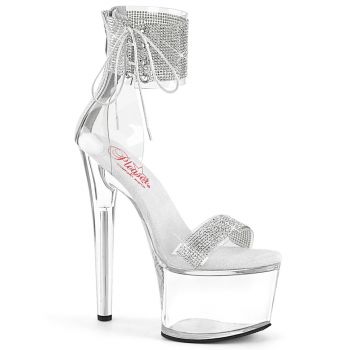 Extreme Platform Heels PASSION-727RS - Clear/Silver