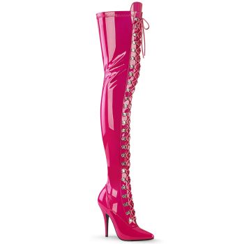 Overknee Boots SEDUCE-3024 - Patent Hot Pink