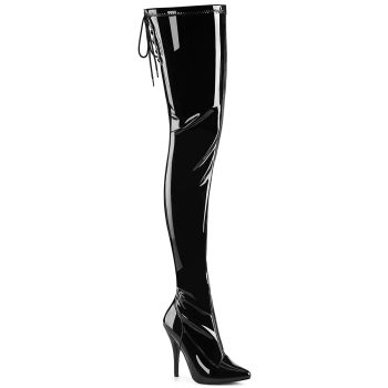 Crotch Boots SEDUCE-4000SLT - Patent Black