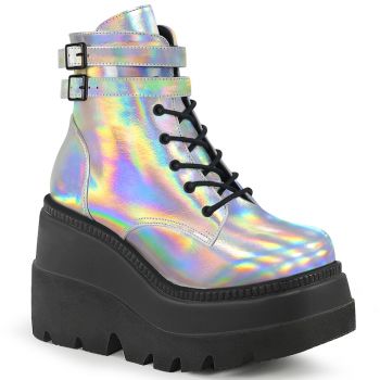 Platform Ankle Boots SHAKER-52 - Silver Hologram