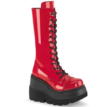 Platform Boots  SHAKER-72 - Patent Red