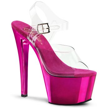 Platform High Heels SKY-308 - Hot Pink Chrome