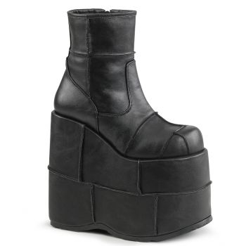Platform Ankle Boots STACK-201 - Black