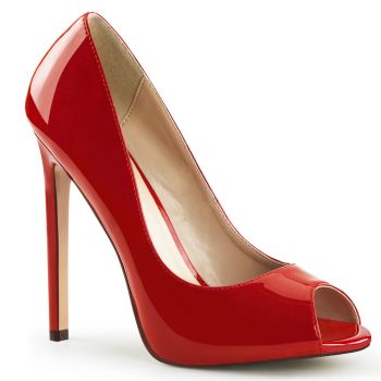 Stiletto Peep Toes SEXY-42 - Patent Red
