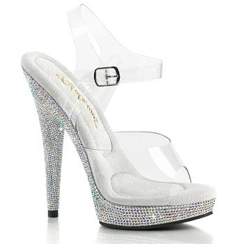 Platform Heels SULTRY-608 - Clear/Silver