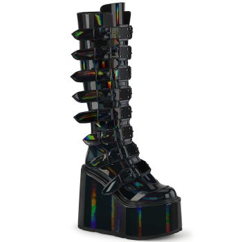 Platform Boots SWING-815 - Black Holographic