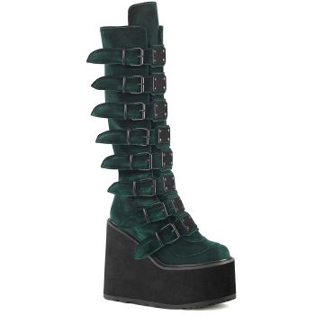 Platform Boots SWING-815 - Velvet Emerald