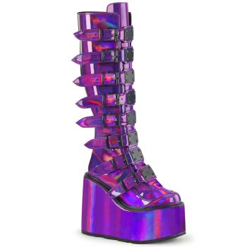 Platform Boots SWING-815 - Purple Holographic